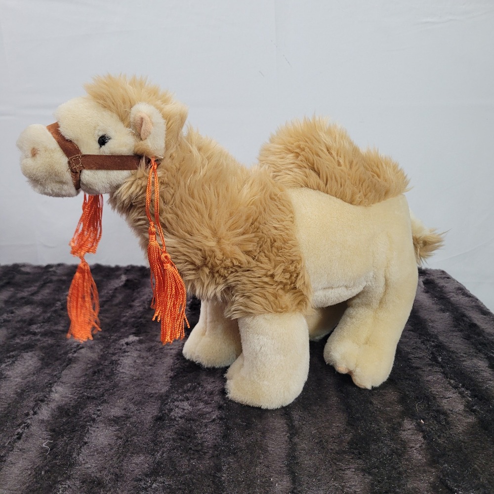 Yestuffed Toys Camel Plush Stuffed Animal Tan Beige with Orange Tassels 434